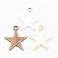 Plain Five Point Star Charm Alloy Jewelry Making Component in 3 Finish Options view 1