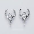 Curled Ram Head Detailed Metal Charm in 1 Finish for Crafting view 1