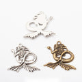 Mermaid-Shaped Detailed Metal Charm Pendants in 2 Finishes view 1