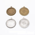 Round Beaded Cabochon Setting Metal Component in 2 Pictured Finishes view 1