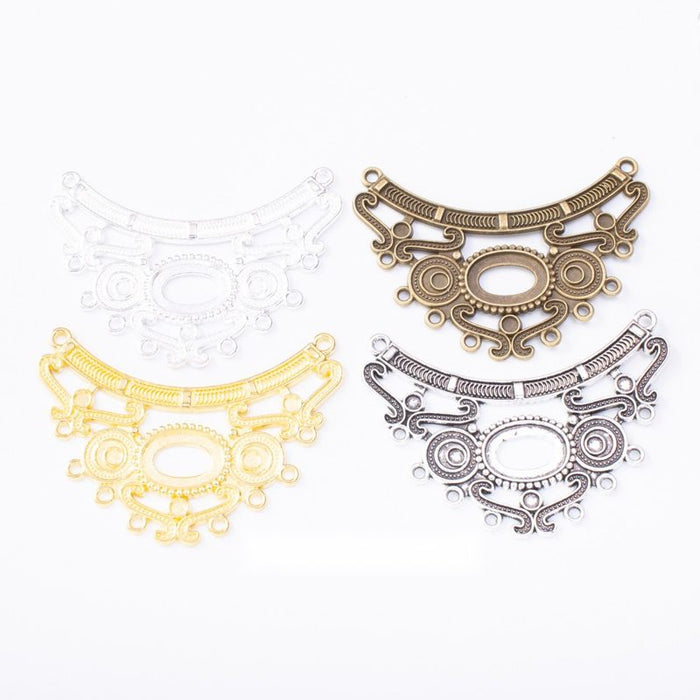Oval Tag Multi-Loop Metal Connector Components in 4 Finishes