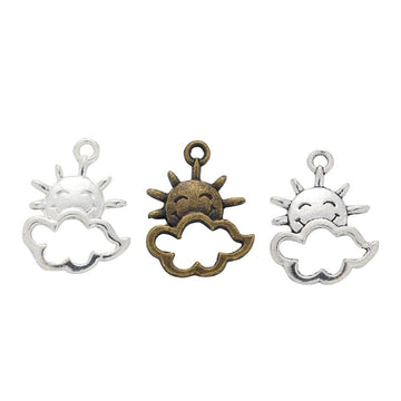 Cloud Face Sun Charm Metal Pendant for Jewelry Making