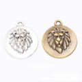 Vintage Lion Head Medallion Charm in 2 Finishes for DIY Jewelry Making view 1