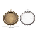 Scalloped Round Cabochon Pendant Setting in Two Finishes view 1