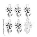 Flower Stem Vintage Metal Charm Pendant for Jewelry Making view 1