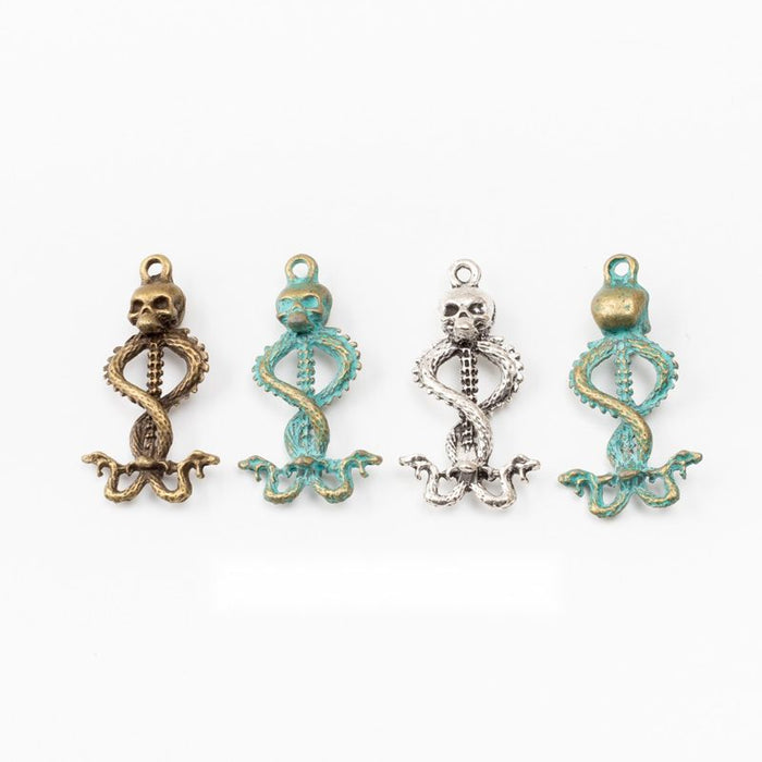 Vintage Skeleton Charms in Multiple Finishes for Jewelry Making