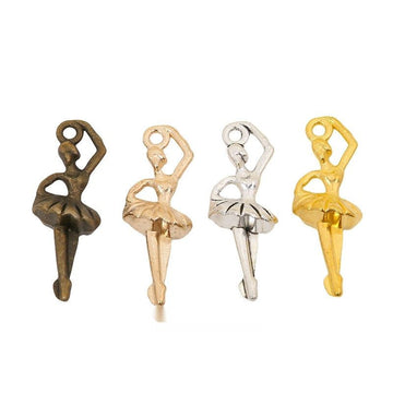 Ballerina Charm In 4 Metal Finishes For Jewelry Making