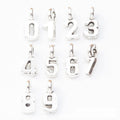 Silver Tone Arabic Numeral Metal Charms From Zero to Nine view 1