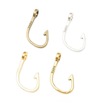 Simple Fishhook Metal Charms in Four Polished Finishes
