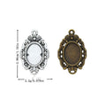 Oval Ornate Bezel Connector Jewelry Making Component In 2 Finish Options view 1