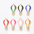 Vintage Finish Metal Enamel Hot Air Balloon Charms in 8 Style Options view 1