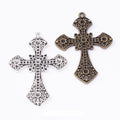 2-Finish Filigree Cross Metal Jewelry Components for Crafts view 1