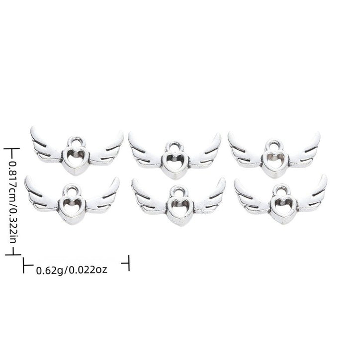 Winged Heart Bead Alloy Bead in Antique Silver Finish