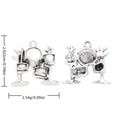 Detailed Drum Kit Metal Charm in Antique Silver Tone view 1