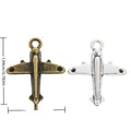 Small Airplane Metal Charms in Two Antique Finishes view 1