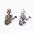 Skeleton Guitar Player Metal Charms in 2 Pictured Finishes view 1