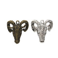 Sculpted Ram Head Metal Charm in Two Antique Finishes view 1