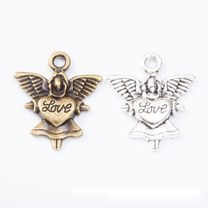 Angel Charm in 2 Finishes Metal Component for Jewelry Making