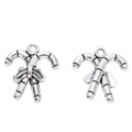 Antique Silver Crossed Candy Cane Charm with Bow Detail view 1
