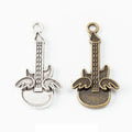 Winged Electric Guitar Metal Charm Pendants in 2 Finishes view 1