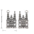 Cathedral Charm with a detailed twin-tower cathedral facade in Antique Silver view 1