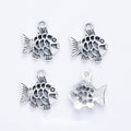 Openwork Floral Fish Detailed Metal Charm in 1 Finish view 1