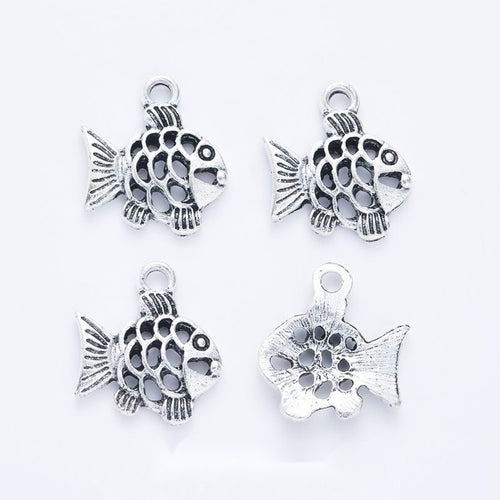 Openwork Floral Fish metal piece showing overall shape and available finishes