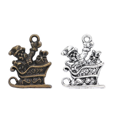 Finish overview of santa sleigh metal charm