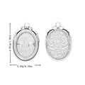Floral Edge Oval Cabochon Pendant Setting in Antique Silver Tone view 1