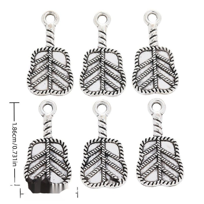 Leaf-Shaped Fan Metal Charm in 1 Finish for Jewelry Making