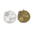 Round Planet and Stars Metal Charms in Two Antique Finishes view 1
