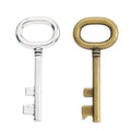 Oval Bow Skeleton Key Metal Charm for Jewelry Making in Antique Bronze and Antique Silver view 1