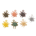 Spiky Flower Charm In 7 Metal Finishes For Jewelry Making view 1