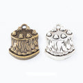 Antique Bronze and Silver Layer Cake Charms for Jewelry Making view 1