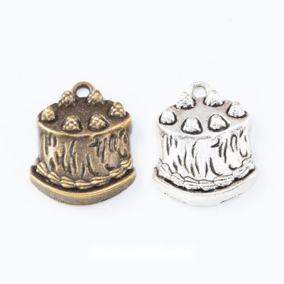 Grouped front views of cake charms