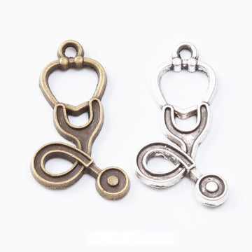 Stethoscope Charm in 2 Finishes for Jewelry Making