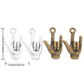 Rock Hand Gesture Metal Charm Pendant in 2 Finishes for DIY Jewelry view 1