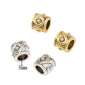 Geometric Barrel Bead in 2 Metal Finishes for Jewelry Making view 1