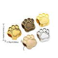 Paw Print Large Hole Metal Beads in Five Finishes for Jewelry Making view 1