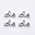 Small Script Love Word Metal Charm in 1 Pictured Finish view 1