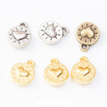 Round Heart Cutout Metal Charm Pendant in Three Finishes view 1