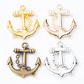 Nautical Chain Detail Anchor Metal Charms in Four Finishes view 1