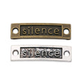 Silence Word Bar Double Loop Jewelry Connector Component view 1