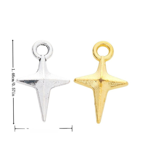 Four point star spike charms shown in product image 1