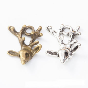 Vintage Deer Head Charm in 2 Finishes for DIY Jewelry Making