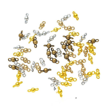 Double Loop Bead Link Jewelry Making Component In 4 Finish Options