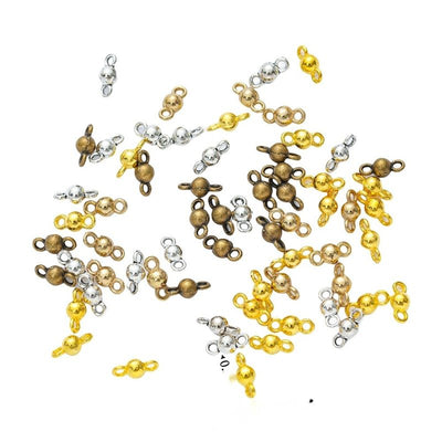 Double Loop Bead Link shown in the available metal finishes
