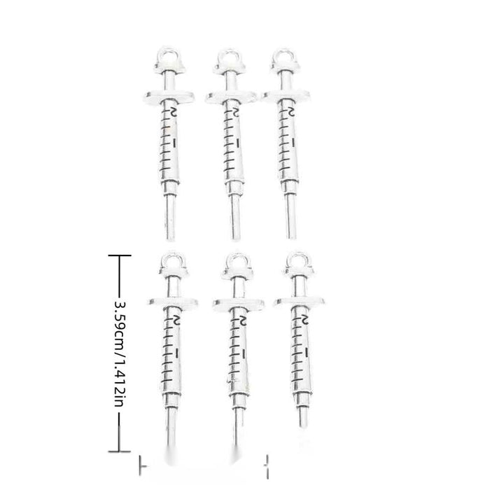 Syringe Shape Metal Charm in 1 Pictured Finish Jewelry