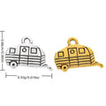 Camper Van Metal Charms in Antique Gold and Silver Finishes view 1