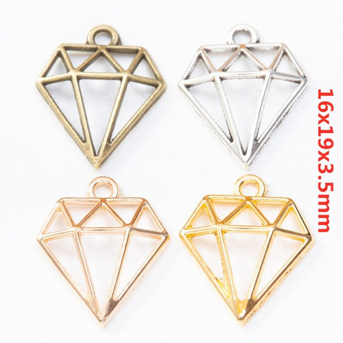 Open diamond outline charms shown in product image 1